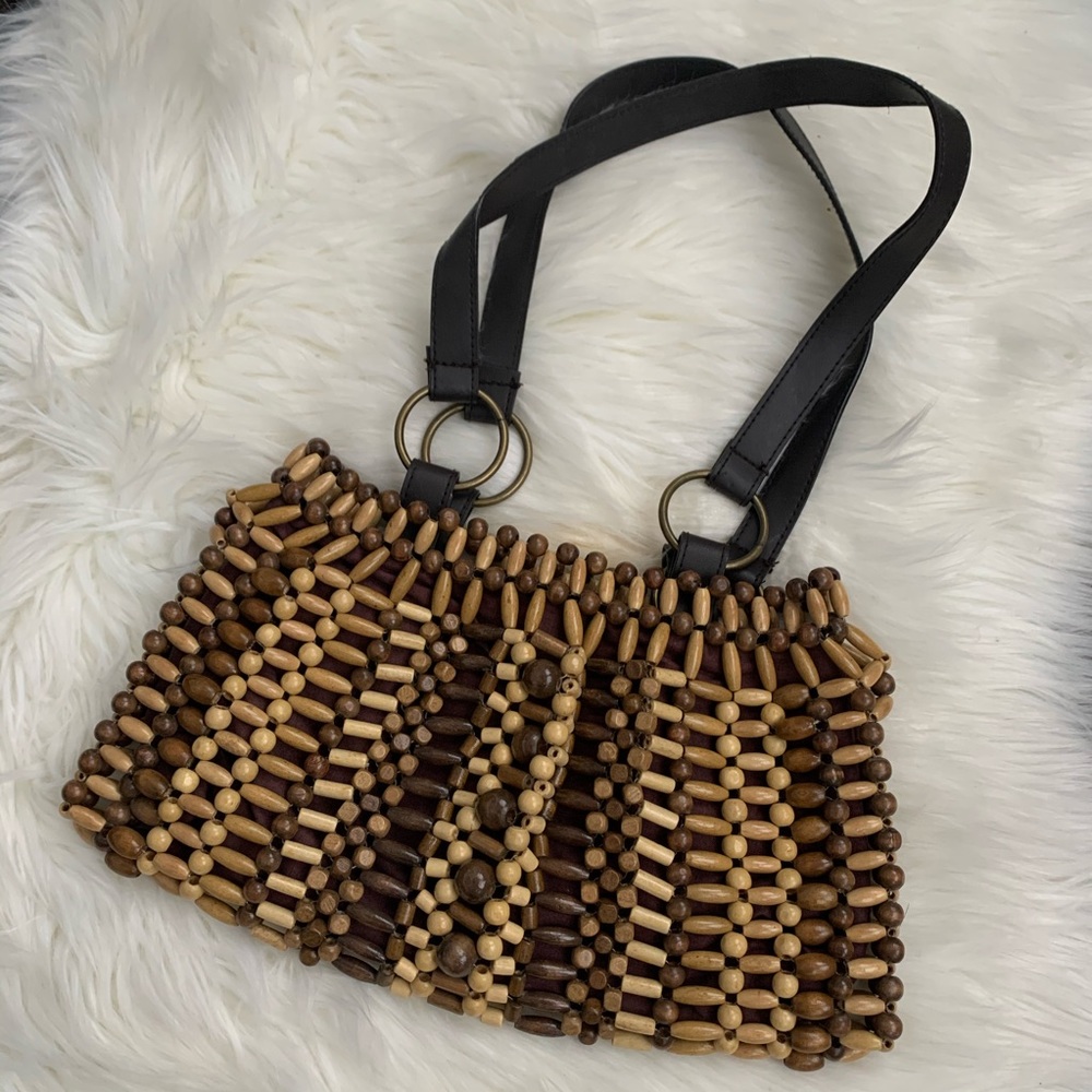 Wood Beaded Handbag